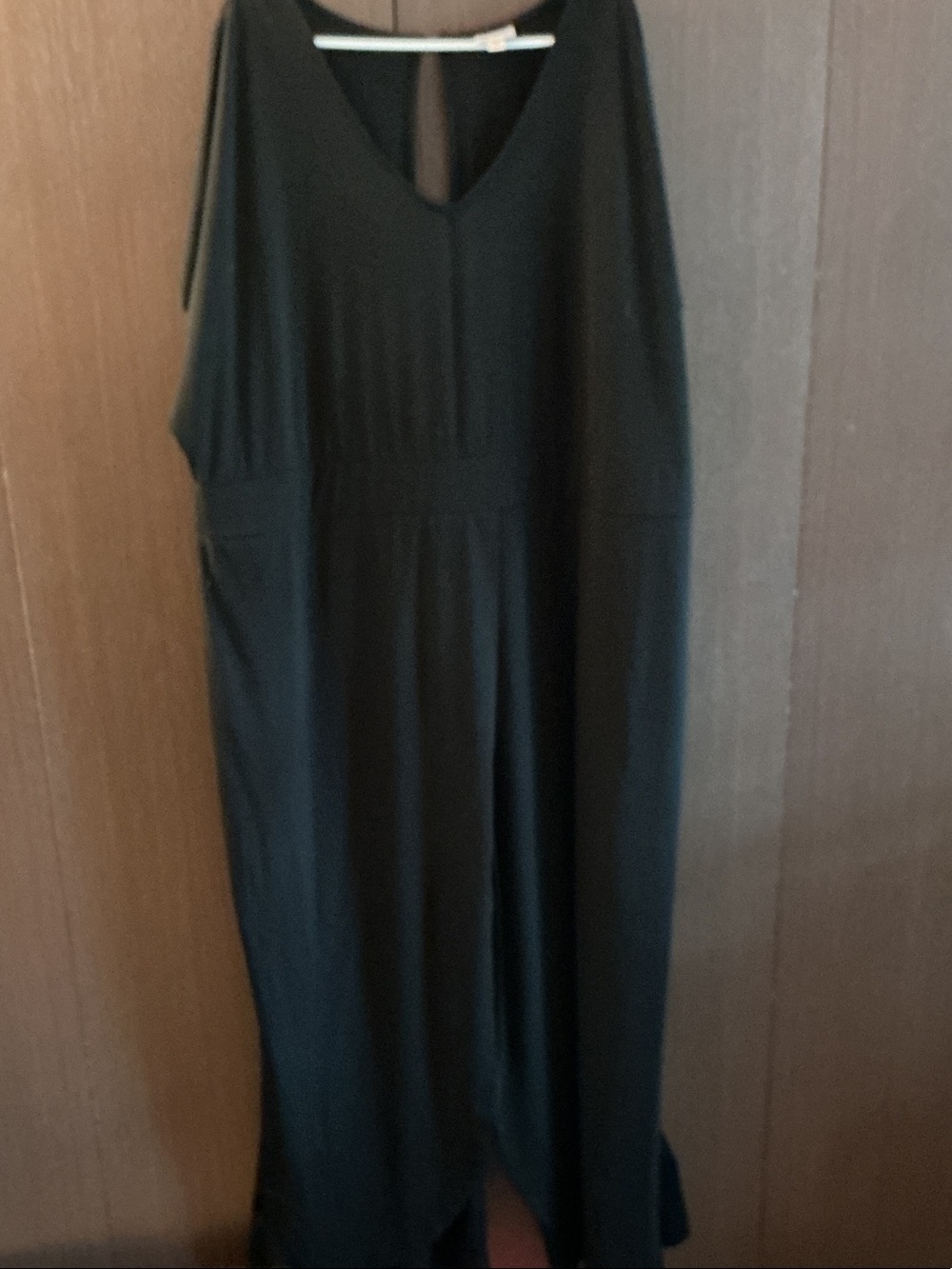 Black Women's V-Neck Maxi jumpsuit